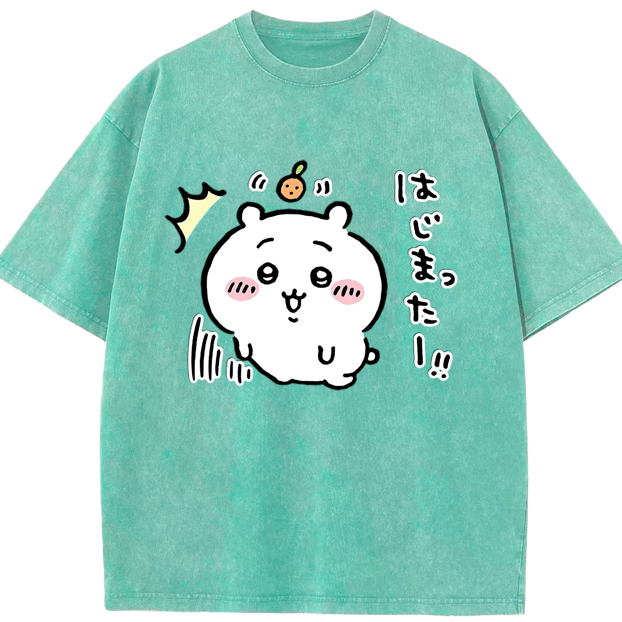 （画像用） ちいかわ ちいかわ Chii-kawa chiikawa 綿100% ヴィンテージ風 半袖Tシャツ（フロントプリント）